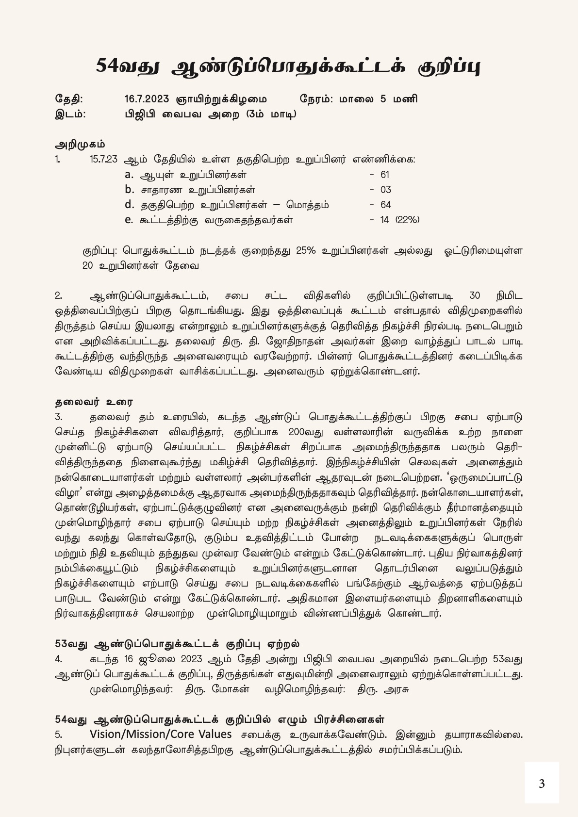 55th Annual General Meeting — reports and minutes — page 3