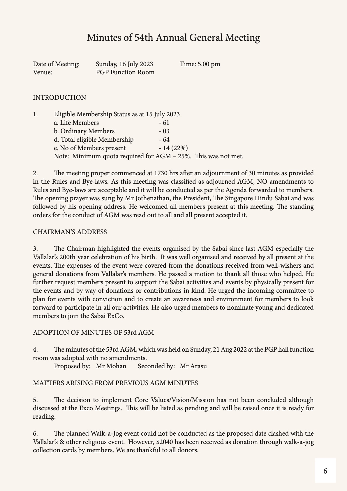 55th Annual General Meeting — reports and minutes — page 6