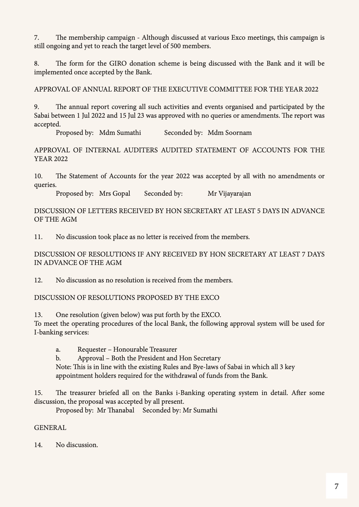 55th Annual General Meeting — reports and minutes — page 7
