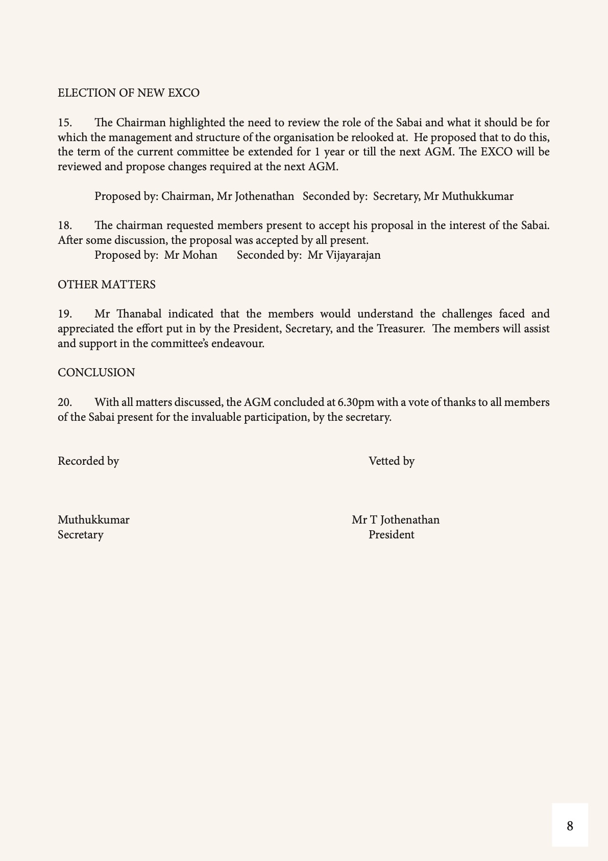 55th Annual General Meeting — reports and minutes — page 8