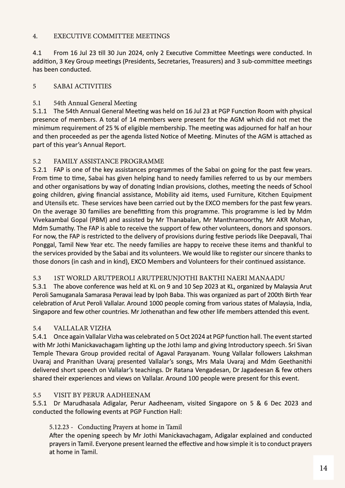 55th Annual General Meeting — reports and minutes — page 14