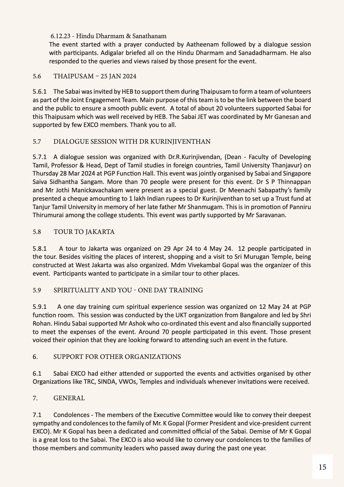 55th Annual General Meeting — reports and minutes — page 15