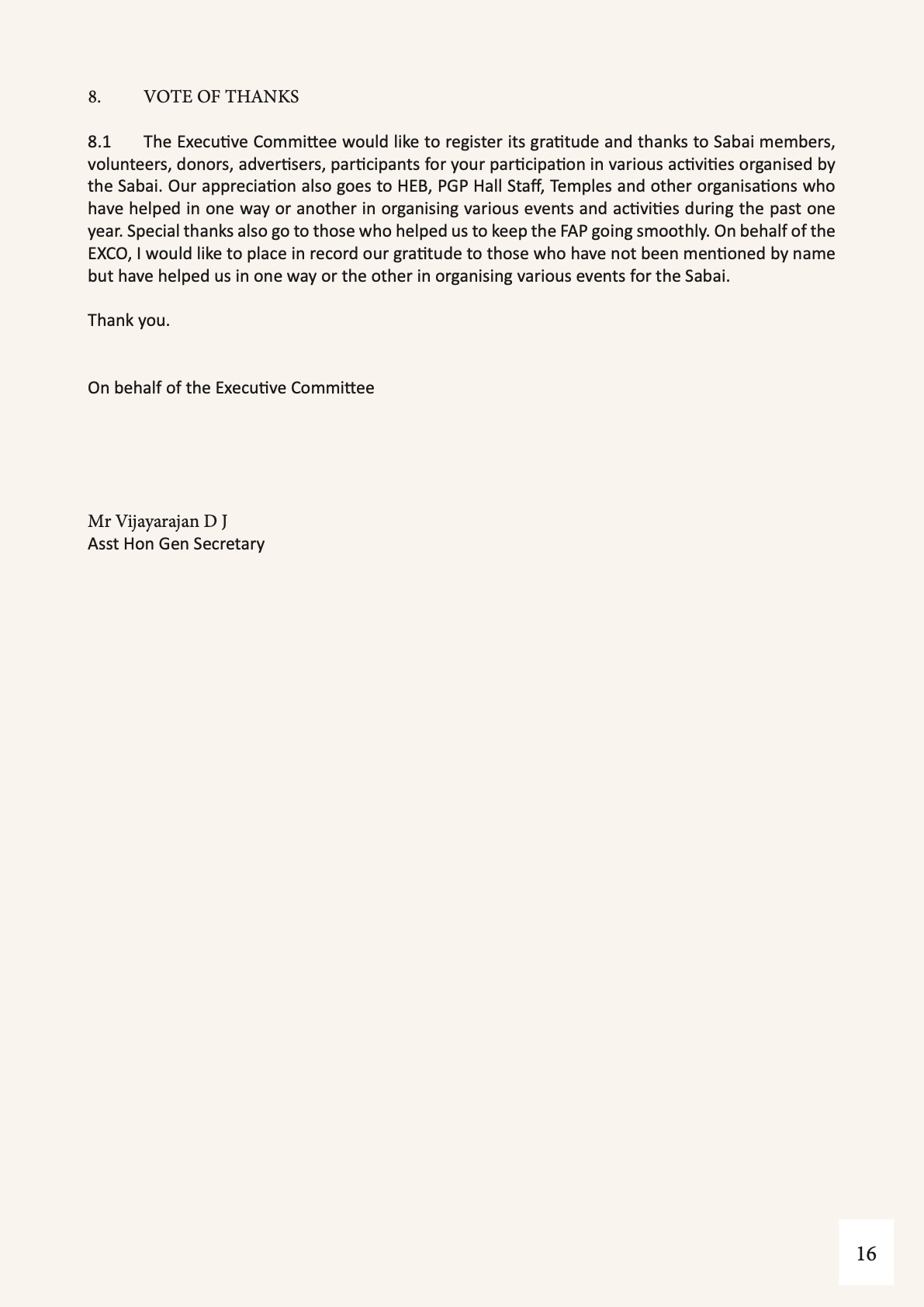 55th Annual General Meeting — reports and minutes — page 16