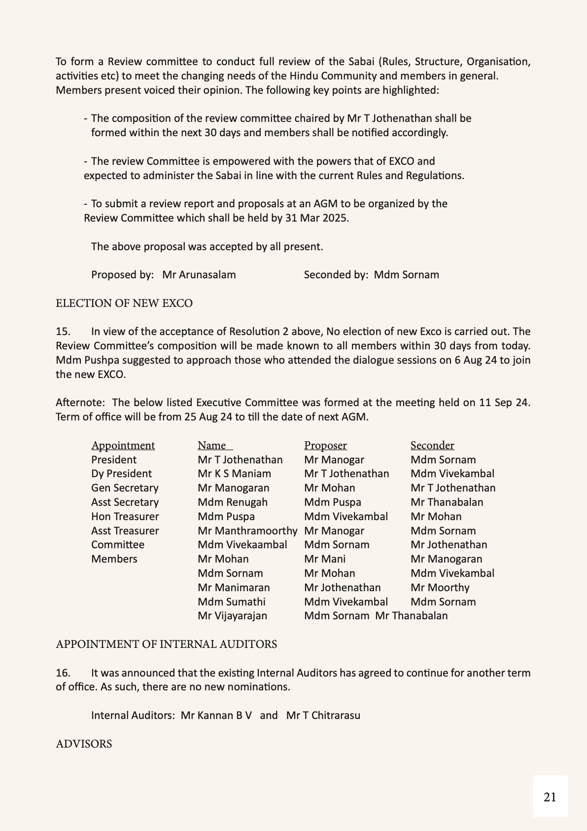 55th Annual General Meeting — reports and minutes — page 21