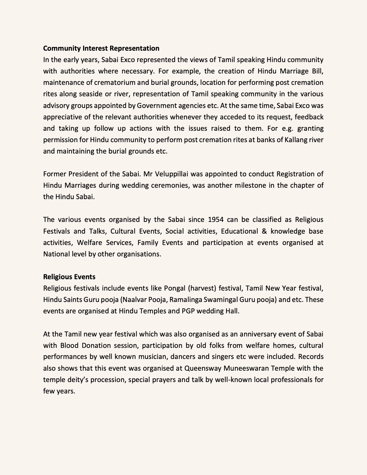The Singapore Hindu Sabai since 1954 — page 2