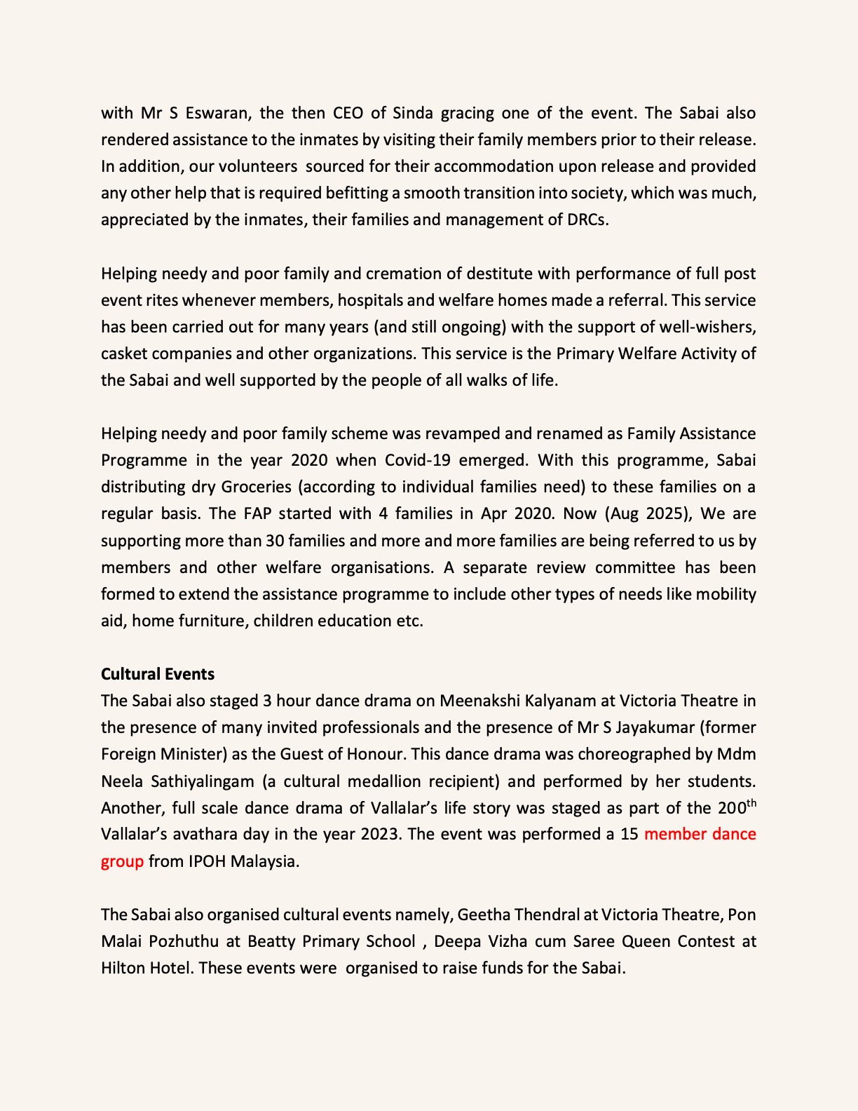 The Singapore Hindu Sabai since 1954 — page 5