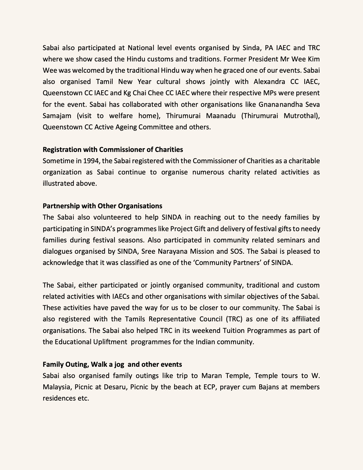 The Singapore Hindu Sabai since 1954 — page 6