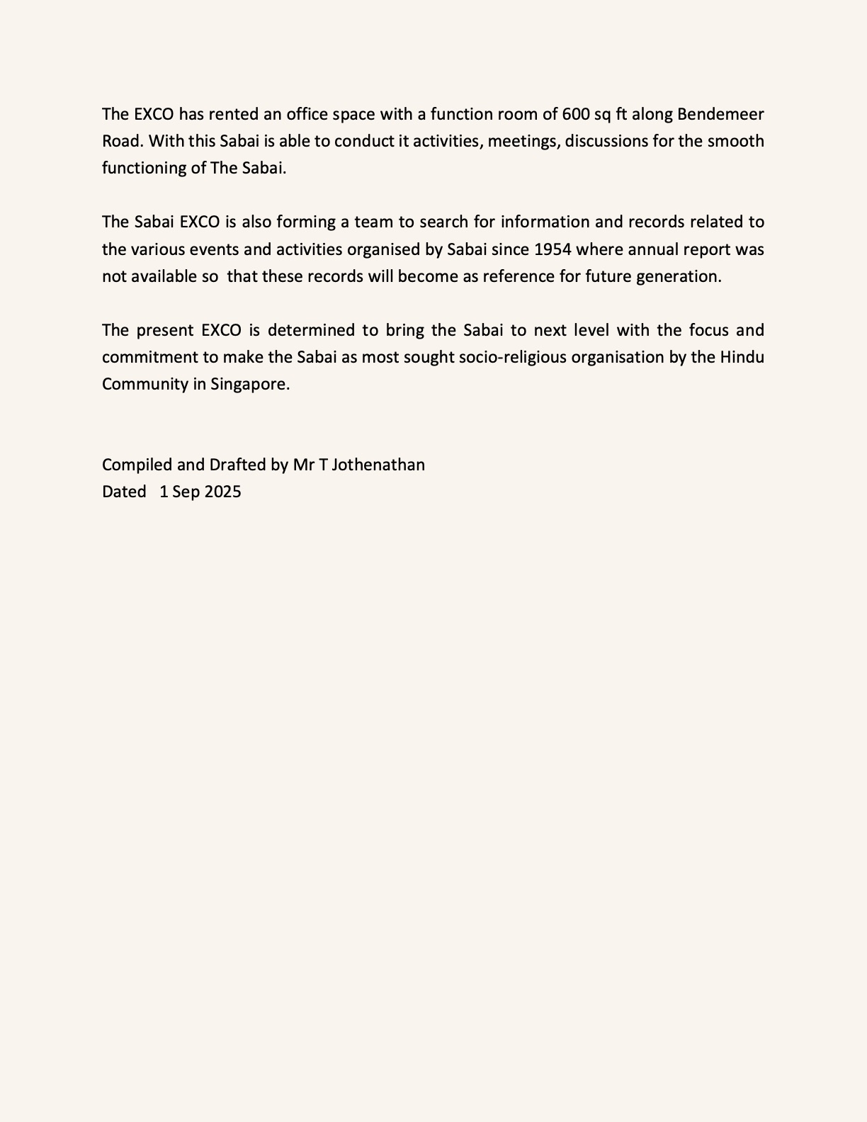 The Singapore Hindu Sabai since 1954 — page 8